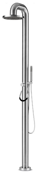 JEE-O fatline 02 Aussendusche Edelstahl mit Kalt- / Warmwasser - Armatur und Handbrause